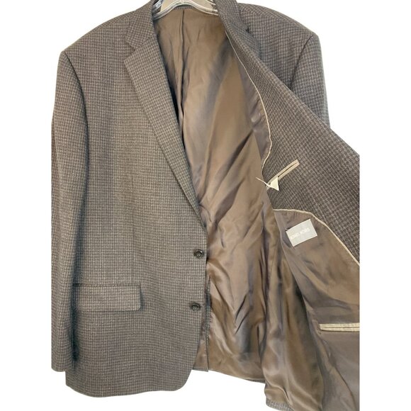 Michael Kors Mens Houndstooth Blazer Jacket 48R Brown RGG10657 EUC - Picture 4 of 8